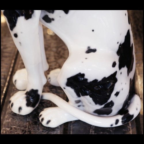 Sculpture in hand-painted ceramic 162-Danish Dog