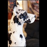 Sculpture en céramique peinte à la main 162-Danish Dog