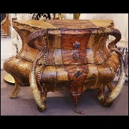 Chest of drawers with real crocodile skin real horns and amethyst stones PC-Crocodile and Amethyst