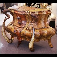 Chest of drawers with real crocodile skin real horns and amethyst stones PC-Crocodile and Amethyst