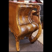 Chest of drawers with real crocodile skin real horns and amethyst stones PC-Crocodile and Amethyst