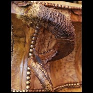 Chest of drawers with real crocodile skin real horns and amethyst stones PC-Crocodile and Amethyst
