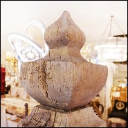 Sculpture d'une colonne d'amarrage du Palais du Doge Pietro Grimani avec base en résine cristal éclairé PC-Mooring Venezia