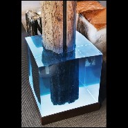 Sculpture d'une colonne d'amarrage du Palais du Doge Pietro Grimani avec base en résine cristal éclairé PC-Mooring Venezia