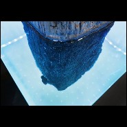 Sculpture d'une colonne d'amarrage du Palais du Doge Pietro Grimani avec base en résine cristal éclairé PC-Mooring Venezia