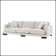 Canapé avec structure en bois et tissu coloris Clarck sand sur pieds en bois noir 24-Tucci