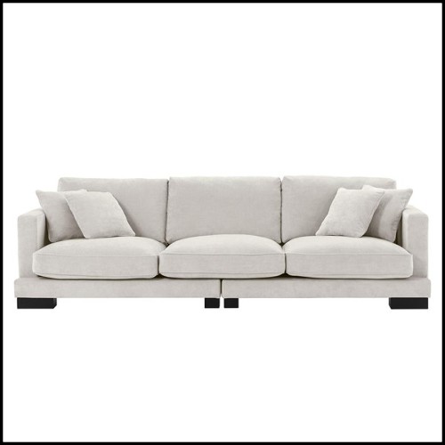 Canapé avec structure en bois et tissu coloris Clarck sand sur pieds en bois noir 24-Tucci