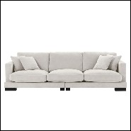 Canapé avec structure en bois et tissu coloris Clarck sand sur pieds en bois noir 24-Tucci