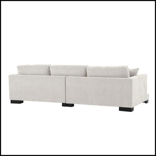 Sofa with wood structure and Clarck Sand fabric on black wood feet 24-Tucci
