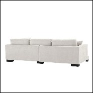 Sofa with wood structure and Clarck Sand fabric on black wood feet 24-Tucci