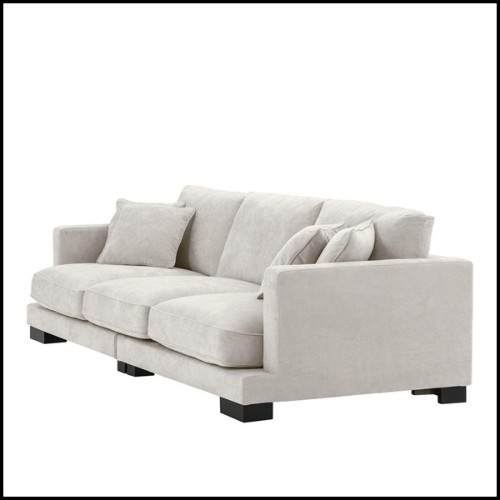 Canapé avec structure en bois et tissu coloris Clarck sand sur pieds en bois noir 24-Tucci