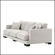 Canapé avec structure en bois et tissu coloris Clarck sand sur pieds en bois noir 24-Tucci