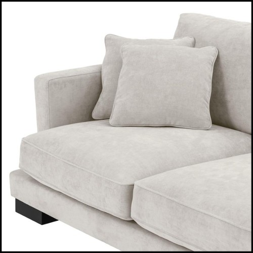 Canapé avec structure en bois et tissu coloris Clarck sand sur pieds en bois noir 24-Tucci