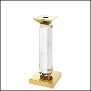 Lot de 3 bougeoirs en verre cristal et finitions en Gold 24-Santas Candle