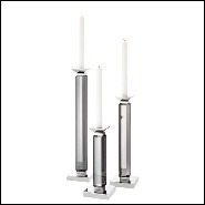 Lot de 3 bougeoirs en verre cristal et finitions en Gold 24-Santas Candle