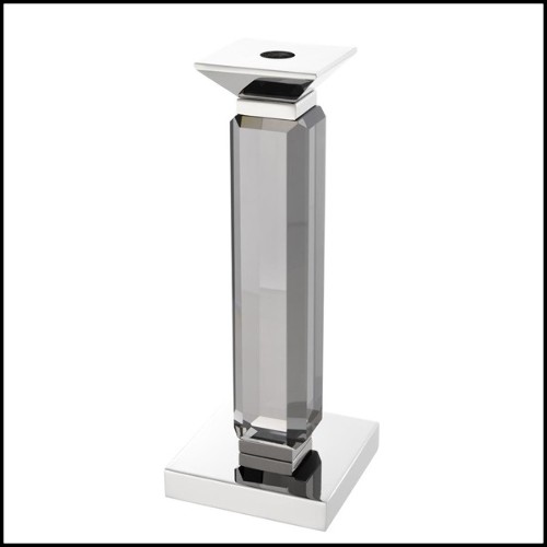 Lot de 3 bougeoirs en verre cristal et finitions en Gold 24-Santas Candle