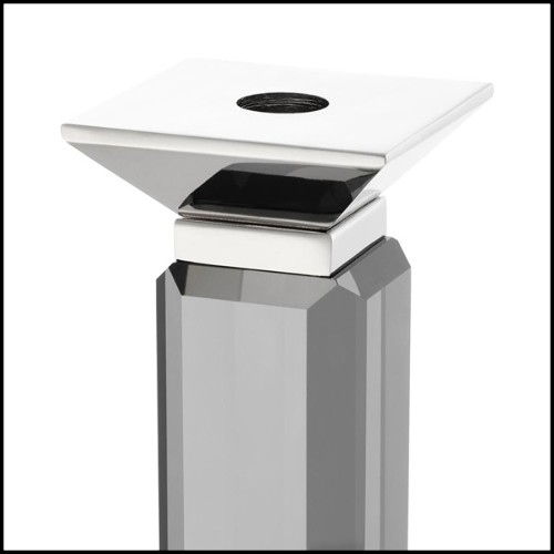 Lot de 3 bougeoirs en verre cristal et finitions en Gold 24-Santas Candle