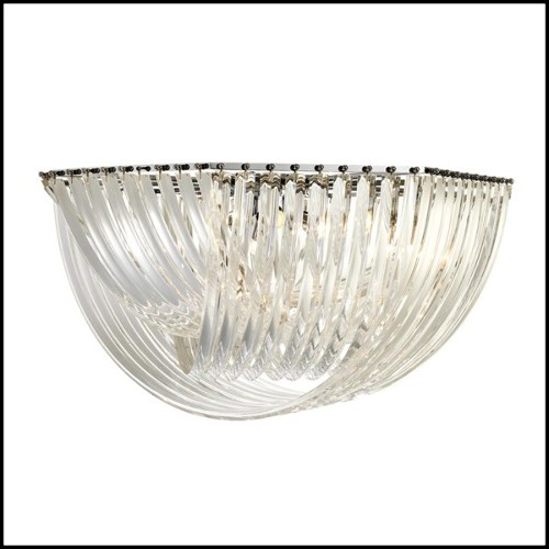Plafonnier avec structure en acrylique transparent et finitions en nickel 24-Murano Ceiling Lamp
