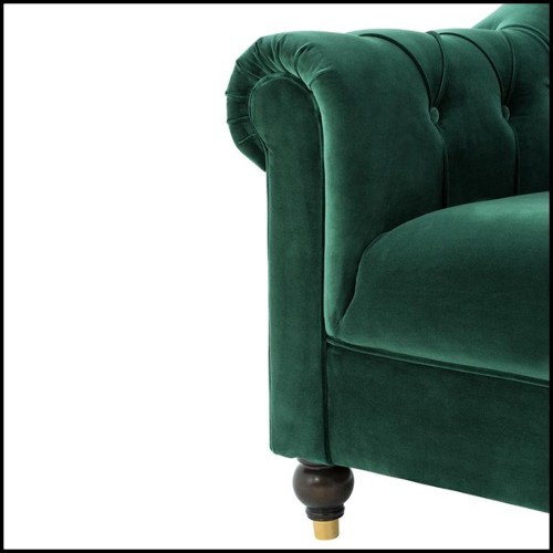 Armachair with solid wood structure and Cameron Green fabric 24-Hassefol Armchair