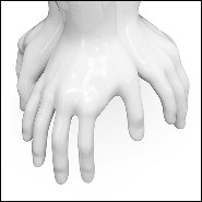 Vase en céramique blanche avec ongles blancs ou rouges 162-Three Hands