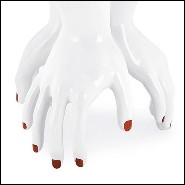 Vase en céramique blanche avec ongles blancs ou rouges 162-Three Hands