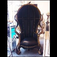 Fauteuil couvert avec véritable peau de zèbre de Burchell avec cornes naturelles véritables PC-Zebra Black