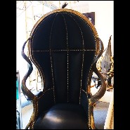 Fauteuil couvert avec véritable peau de zèbre de Burchell avec cornes naturelles véritables PC-Zebra Black