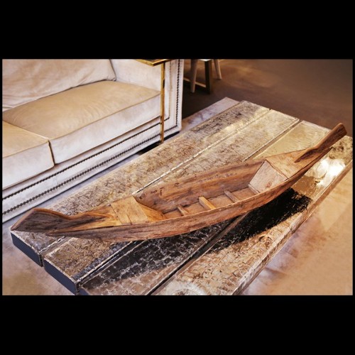 Sculpture of a junk in natural bamboo's inches 38-Bamboo's Inches