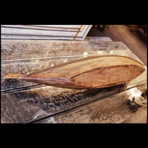 Sculpture of a junk in natural bamboo's inches 38-Bamboo's Inches