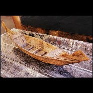 Sculpture of a junk in natural bamboo's inches 38-Bamboo's Inches