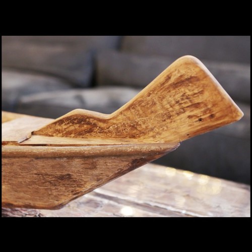 Sculpture of a junk in natural bamboo's inches 38-Bamboo's Inches