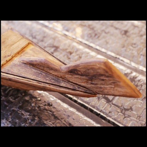 Sculpture of a junk in natural bamboo's inches 38-Bamboo's Inches