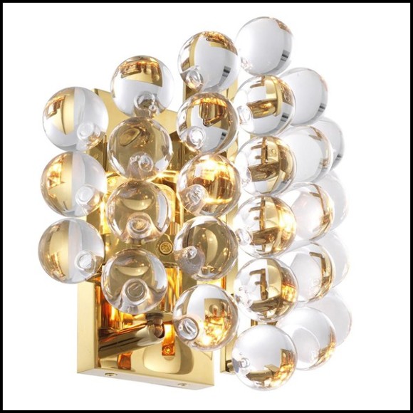 Wall Lamp in gold finish or nickel finish with clear glasses 24-Bubbles