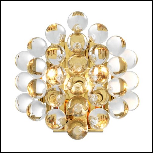 Wall Lamp in gold finish or nickel finish with clear glasses 24-Bubbles