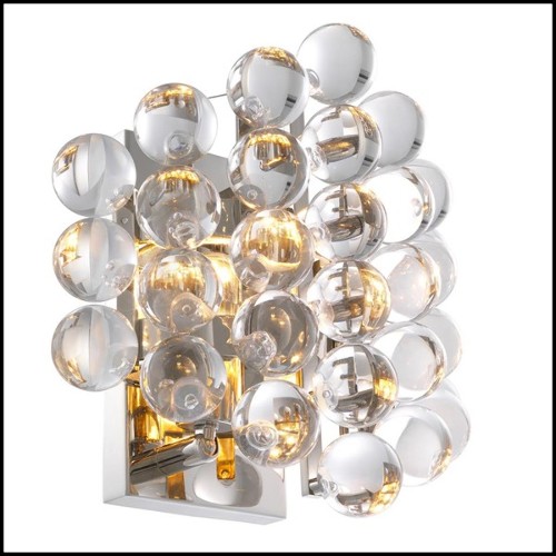 Wall Lamp in gold finish or nickel finish with clear glasses 24-Bubbles