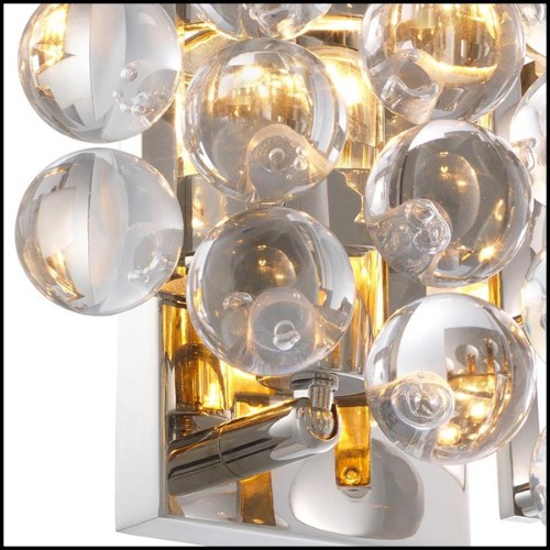 Wall Lamp in gold finish or nickel finish with clear glasses 24-Bubbles