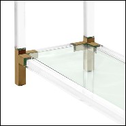 Console avec structure finitions laiton brossé acrylique transparent et plateau en verre clair 24-Princess Console