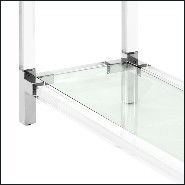 Console avec structure finitions laiton brossé acrylique transparent et plateau en verre clair 24-Princess Console