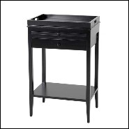 Table d'appoint avec structure en bois d'acajou massif finition Black 24-Blaster Side Table