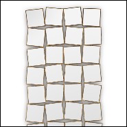 Mirror with hand painted solid wood frame in gold painting with mirror glass 119-36th Squares