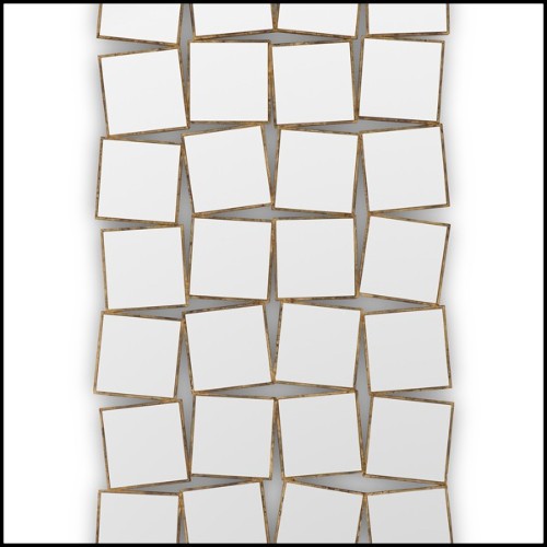 Mirror with hand painted solid wood frame in gold painting with mirror glass 119-36th Squares