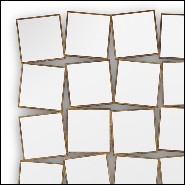 Mirror with hand painted solid wood frame in gold painting with mirror glass 119-36th Squares