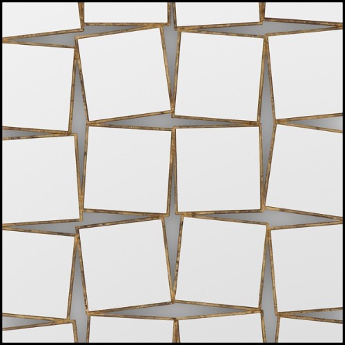 Miroir avec cadre en bois massif avec peinture antique gold et miroirs en verre 119-36th Square