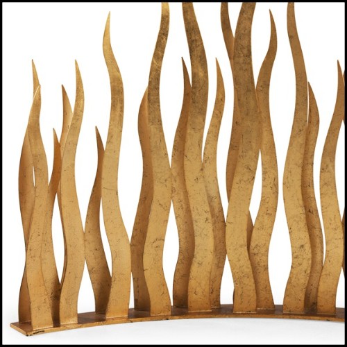 Firewall with antique metal structure in oro nero finish 119-Flames