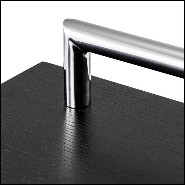 Side table with structure in black oak wood and polished stainless steel 24-Nexbed Nightstand