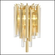 Applique avec structure finition Gold ou Nickel et verre clair 24-Tilly