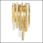 Wall lamp with structure in gold or nickel finish and clear glass 24-Tilly