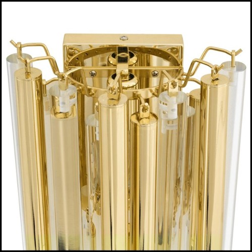 Wall lamp with structure in gold or nickel finish and clear glass 24-Tilly