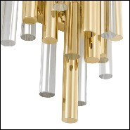 Wall lamp with structure in gold or nickel finish and clear glass 24-Tilly