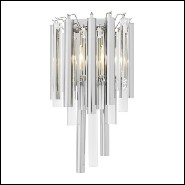 Wall lamp with structure in gold or nickel finish and clear glass 24-Tilly
